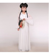 兒童古裝白色長裙